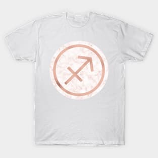 Rose Gold Marble Zodiac - Sagittarius T-Shirt